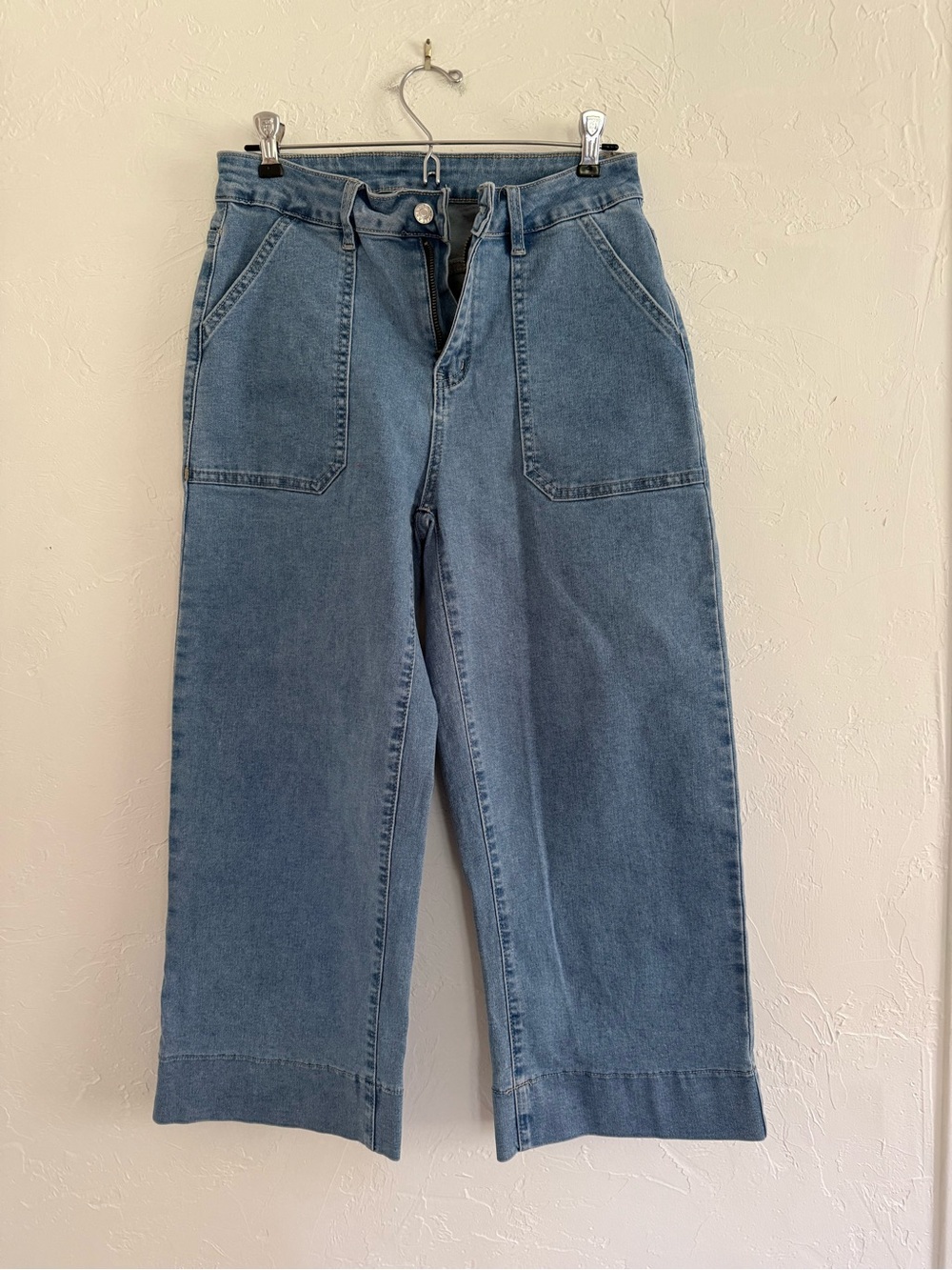 Sojourn Wide Leg Crop Utility Denim Jeans Size Medium